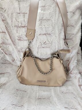 Madden NYC Blush Beige Shoulder Bag with Chain